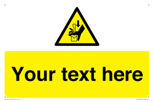 Custom warning hand crushing between press brake tool